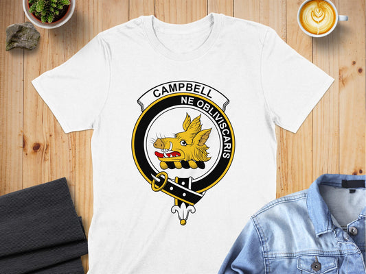 Campbell Clan Emblem Scottish Highland Games Crest T-Shirt - Living Stone Gifts