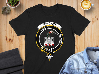 Clan Kincaid Crest Featuring Highland Games T-Shirt - Living Stone Gifts