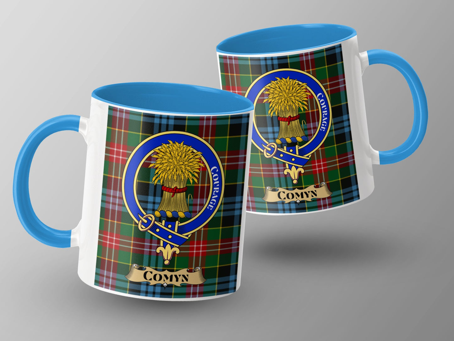 Clan Comyn Scottish Tartan Crest Novelty Mug - Living Stone Gifts