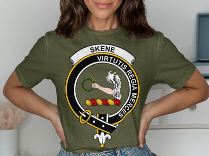 Scottish Skene Clan Crest Badge Emblem Graphic T-Shirt - Living Stone Gifts