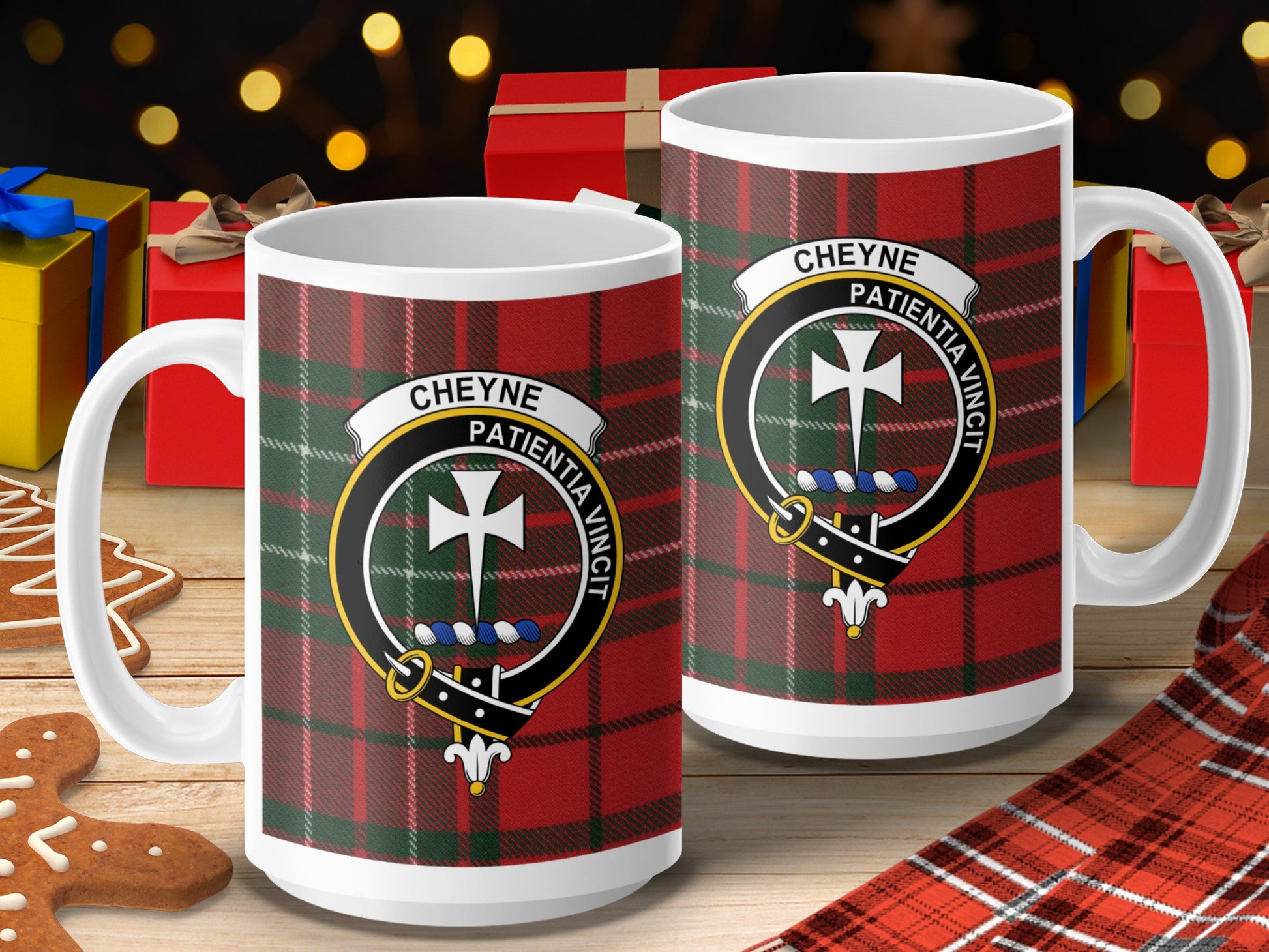 Clan Cheyne Scottish Tartan Crest Mug - Living Stone Gifts