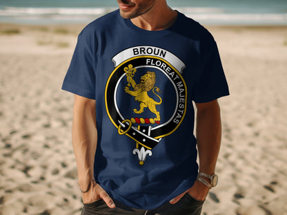 Broun Scottish Clan Crest Highland Games T-Shirt - Living Stone Gifts
