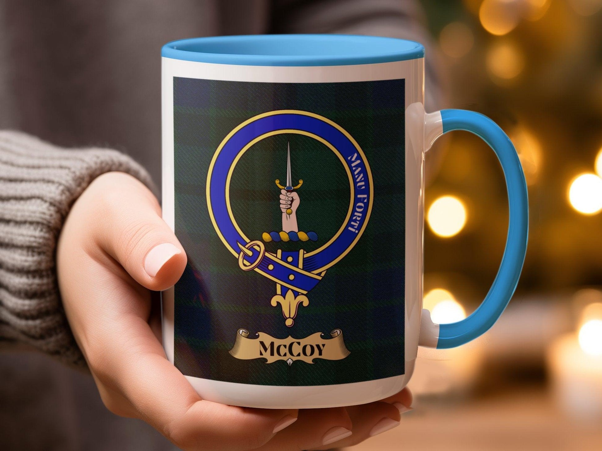McCoy Clan Crest Plaid Design Mug Scottish Family Heritage - Living Stone Gifts