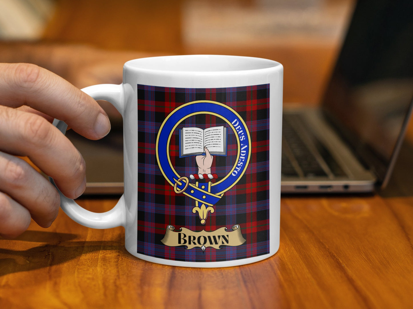 Crest with Open Book and Brown Banner Design Mug - Living Stone Gifts