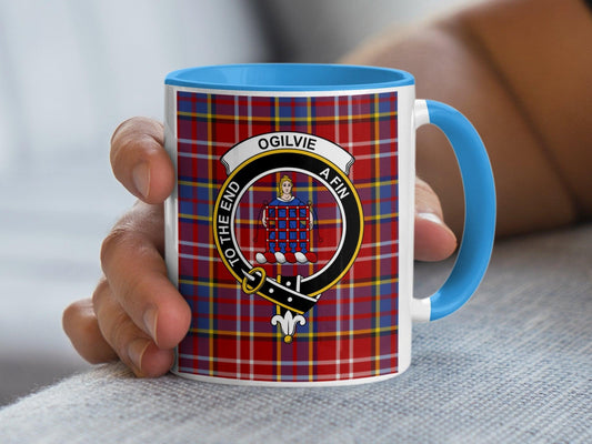 Ogilvie Clan Crest Scottish Tartan Design Mug - Living Stone Gifts