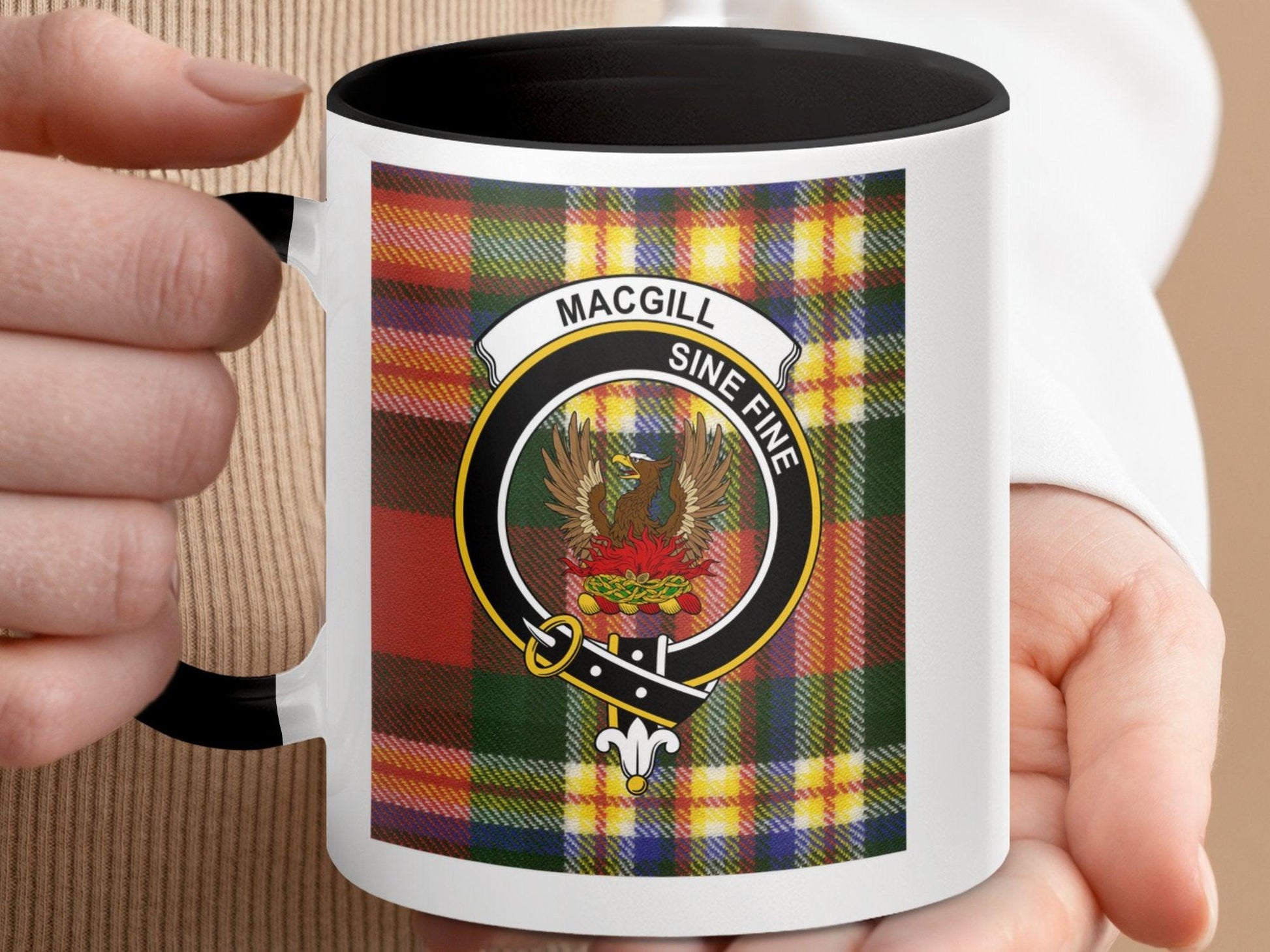 Bright Macgill Crest Tartan Plaid Scottish Clan Mug - Living Stone Gifts