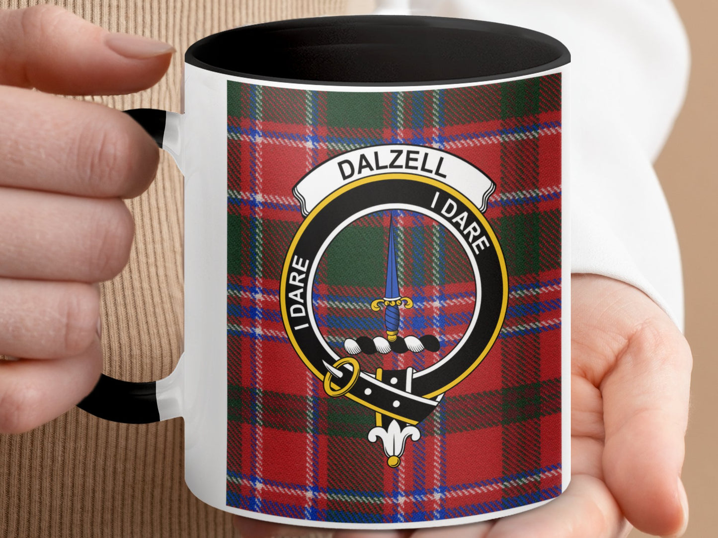Dalzell Scottish Tartan Crest Design Mug - Living Stone Gifts