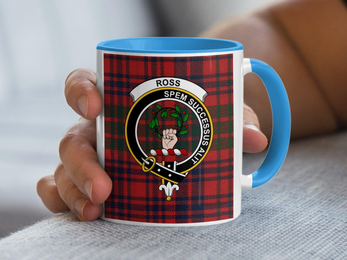 Ross Clan Crest Tartan Mug Traditional Scottish Mug - Living Stone Gifts