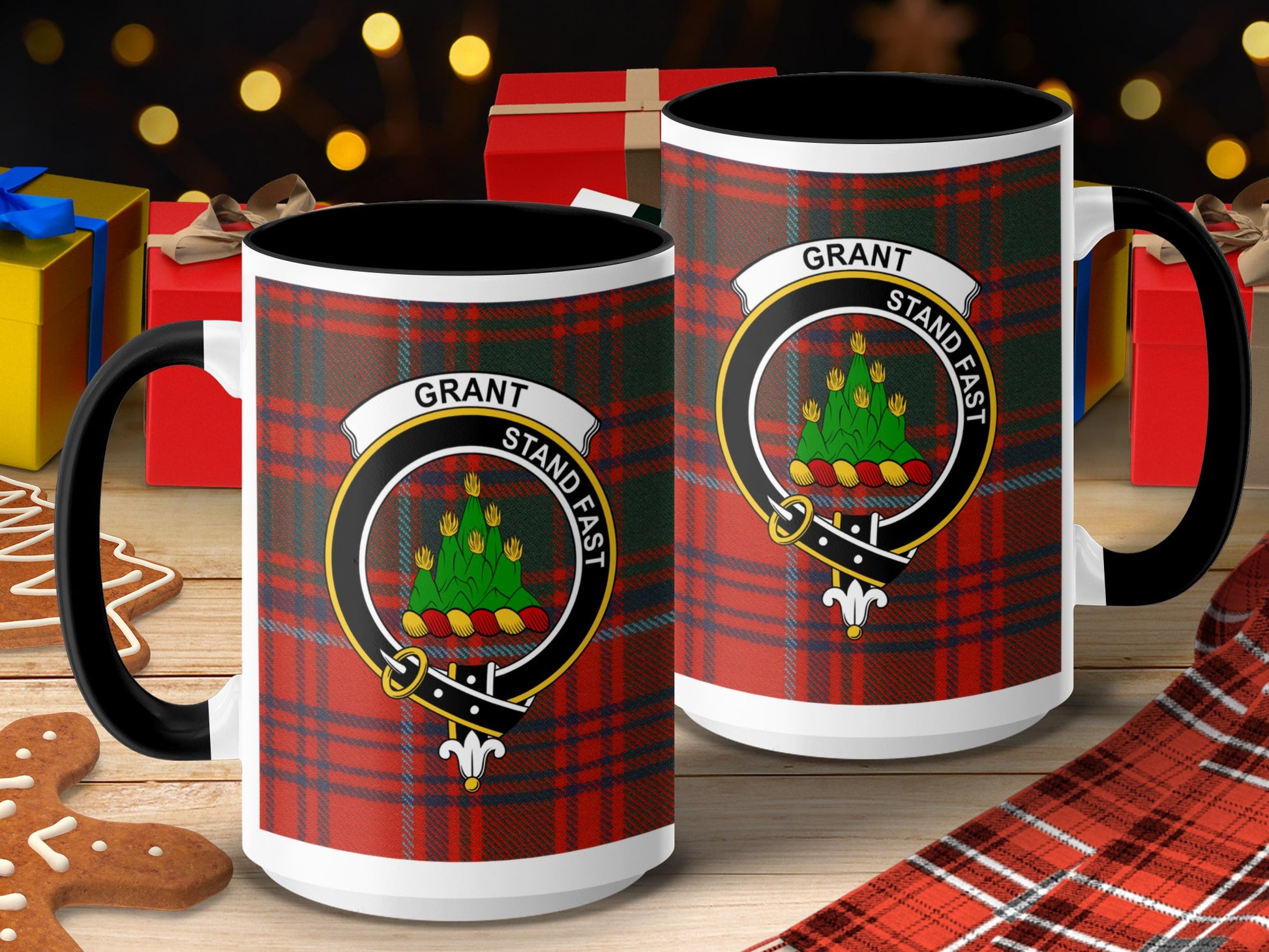 Clan Grant Scottish Tartan Stand Fast Crest Mug - Living Stone Gifts