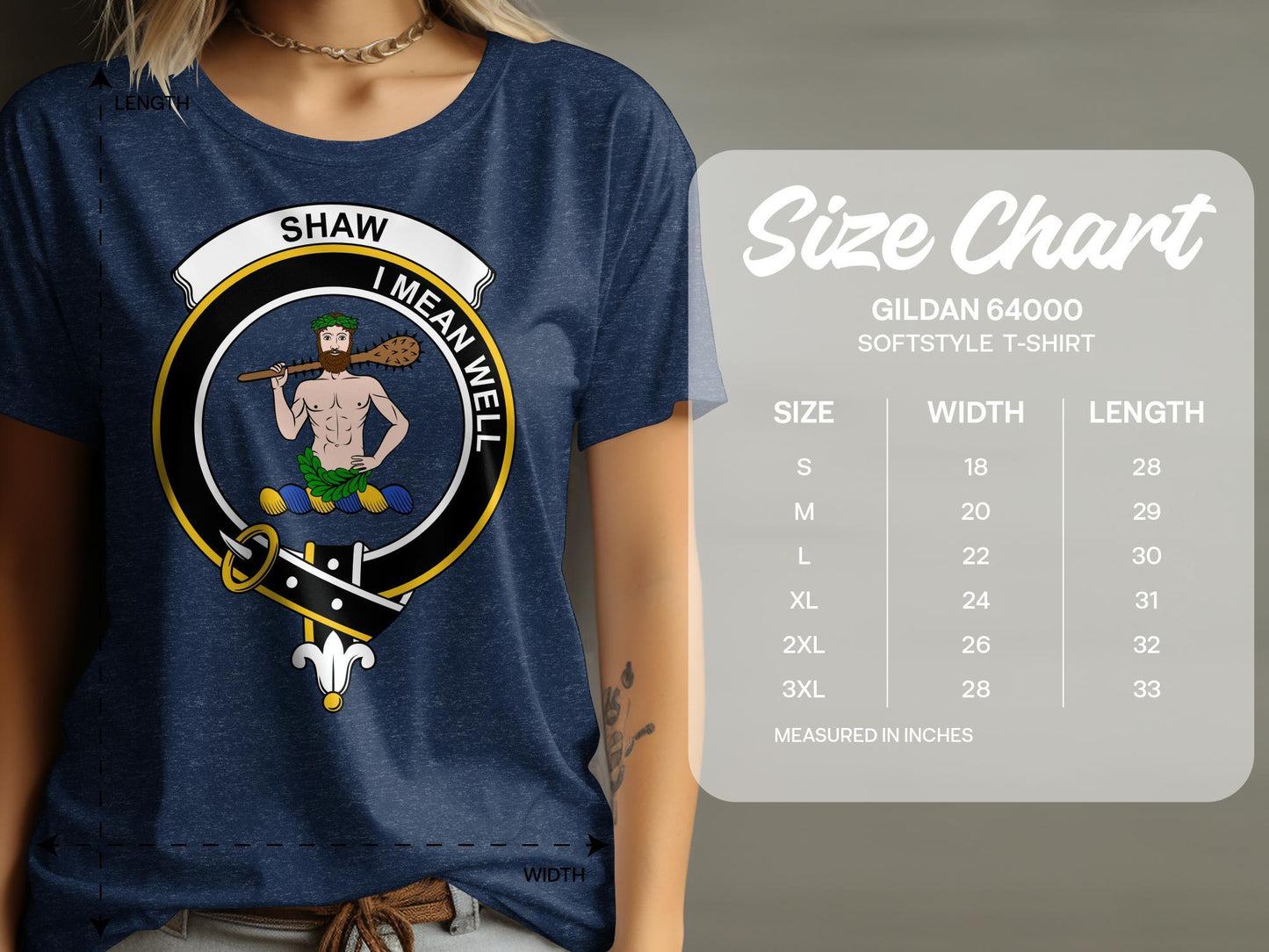 Shaw Clan Crest I Mean Well Scottish Festival T-Shirt - Living Stone Gifts