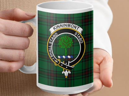 Traditional Scottish Kinninmont Clan Crest Tartan Mug - Living Stone Gifts