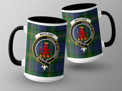 Maitland Clan Crest Tartan Mug with Traditional Design - Living Stone Gifts