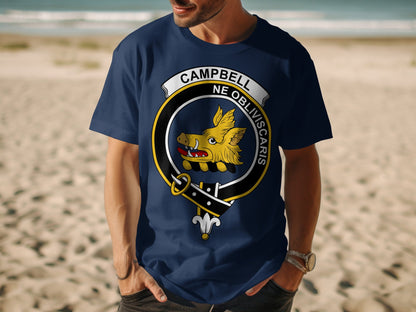 Campbell Clan Emblem Scottish Highland Games Crest T-Shirt - Living Stone Gifts