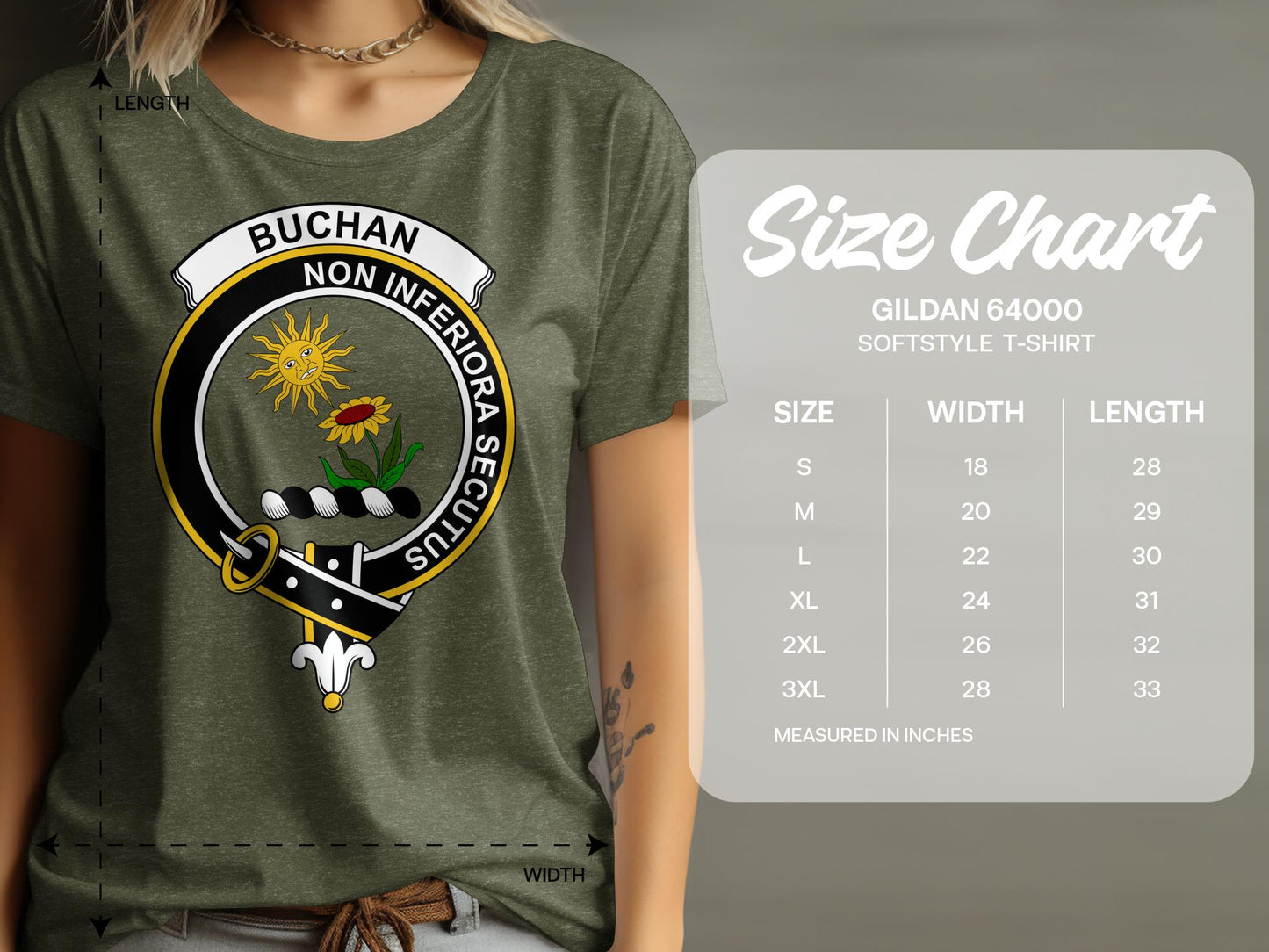 Buchan Scottish Clan Crest Highland Games T-Shirt - Living Stone Gifts