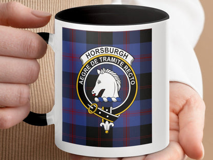 Horsburgh Clan Tartan Crest Plaid Pattern Coffee Mug - Living Stone Gifts