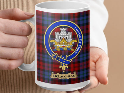 Scottish Clan McLaghlan Plaid Crest Mug - Living Stone Gifts