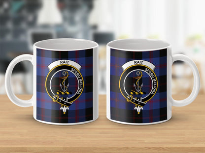 Rait Clan Crest Tartan Heritage Scottish Mug - Living Stone Gifts