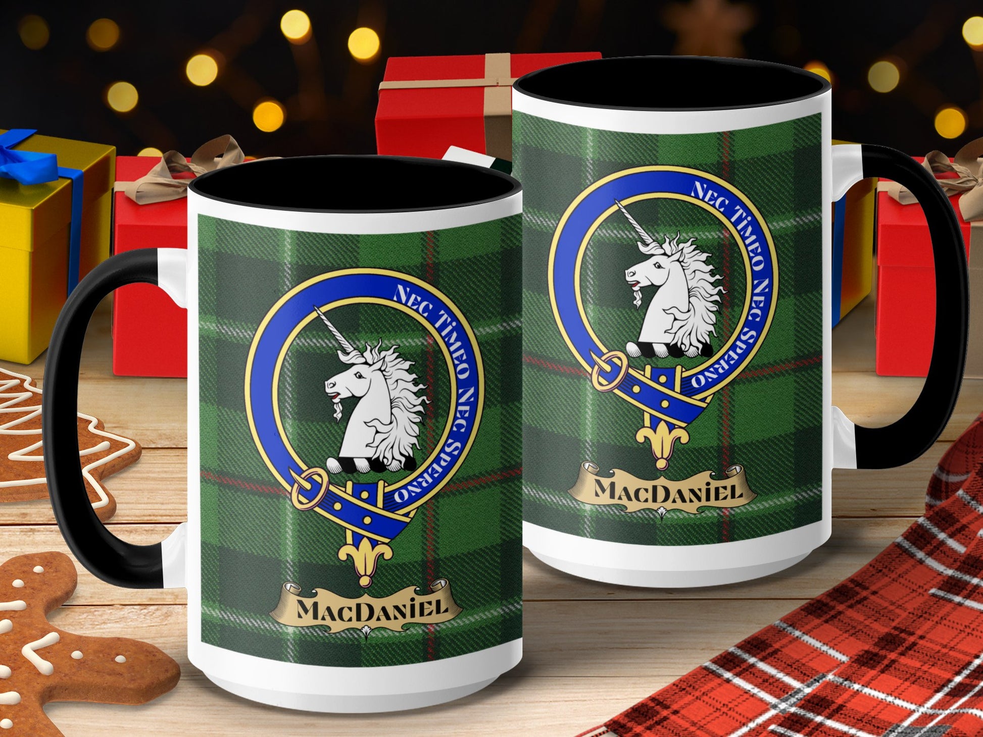 Clan MacDaniel Scottish Tartan Crest Design Mug - Living Stone Gifts