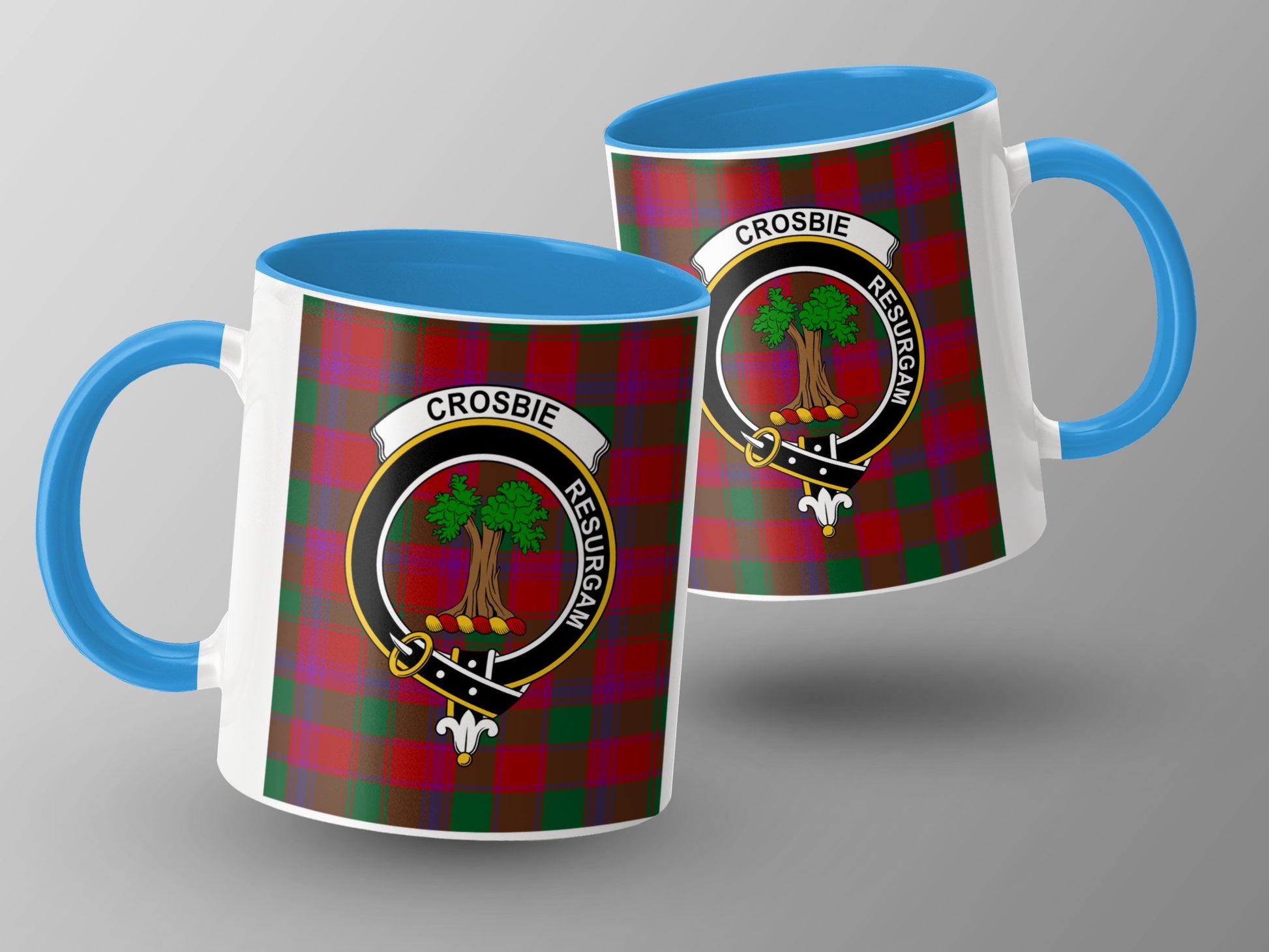 Crosbie Scottish Tartan Crest Design Mug - Living Stone Gifts
