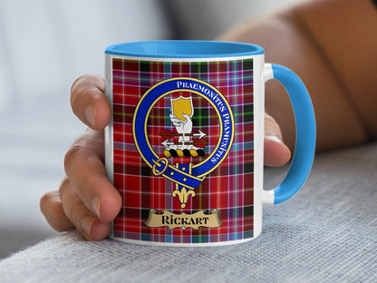 Rickart Scottish Clan Crest Tartan Pattern Mug - Living Stone Gifts