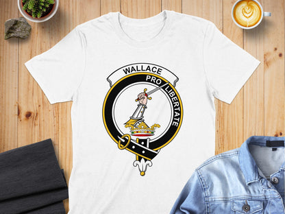 Wallace Clan Crest Pro Libertate Highland Games T-Shirt - Living Stone Gifts