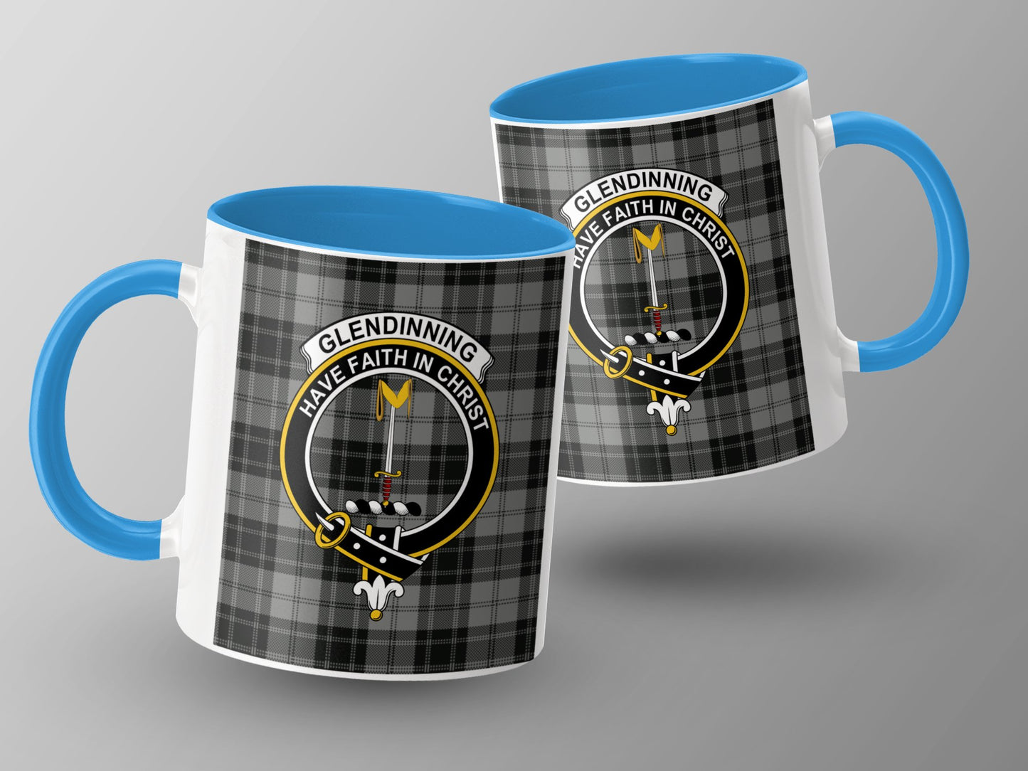 Glendinning Scottish Tartan Crest Have Faith Mug - Living Stone Gifts