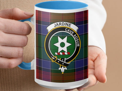 Jardine Clan Crest Scottish Heritage Tartan Pattern Mug - Living Stone Gifts