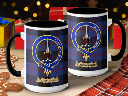 Clan Cairncross Scottish Tartan Crest Mug - Living Stone Gifts