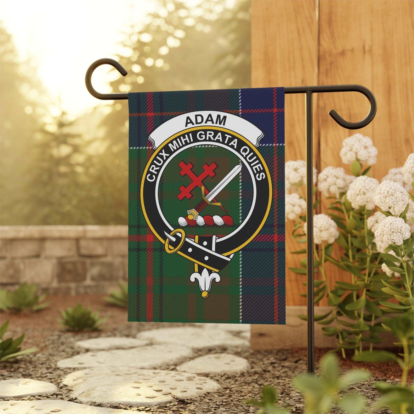 Adam Clan Scottish Tartan Garden Flag