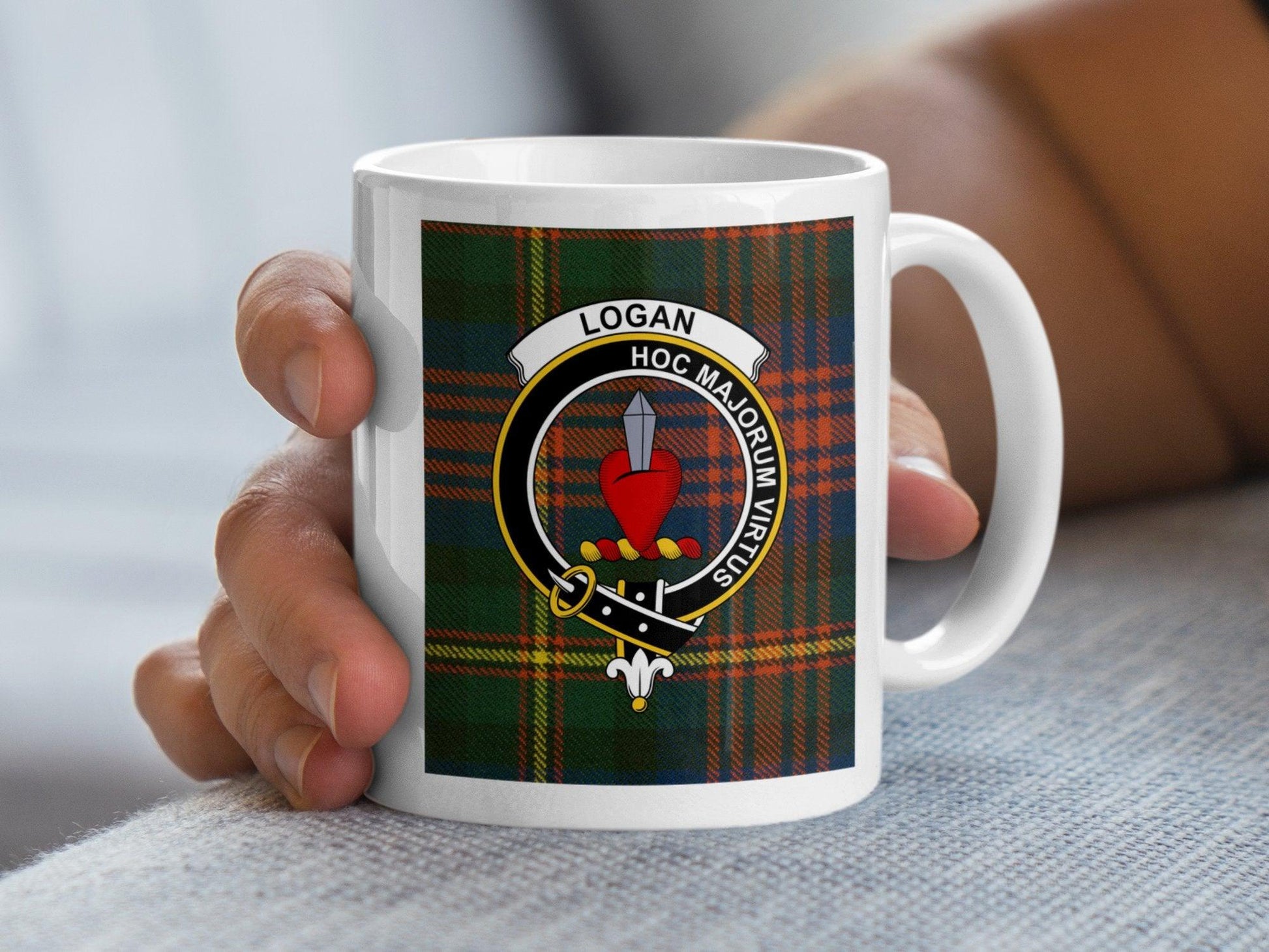 Scottish Clan Logan Tartan Crest Design Coffee Mug - Living Stone Gifts