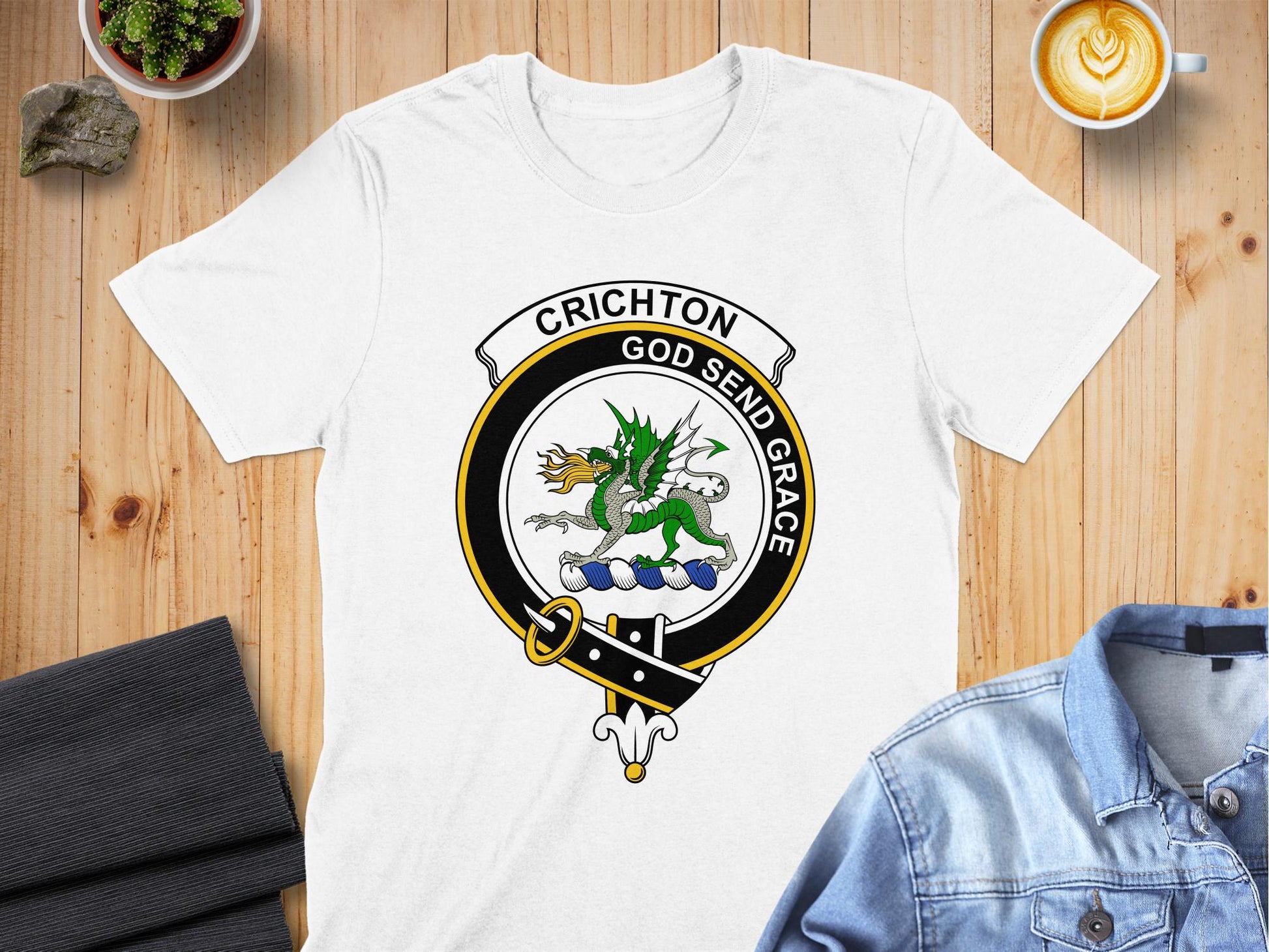 Crichton Scottish Clan Crest Highland Games T-Shirt - Living Stone Gifts