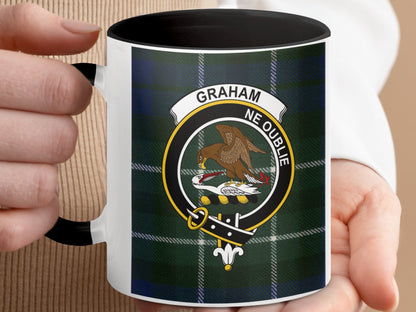 Graham Clan Scottish Tartan Crest Design Mug - Living Stone Gifts