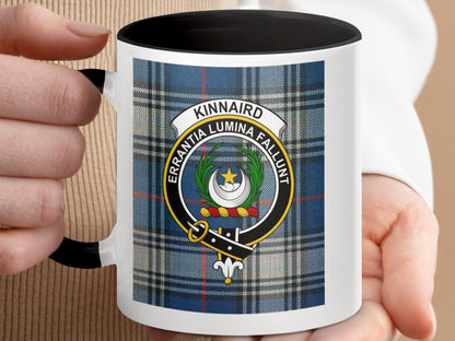 Kinnaird Clan Tartan Plaid Crest Design Mug - Living Stone Gifts
