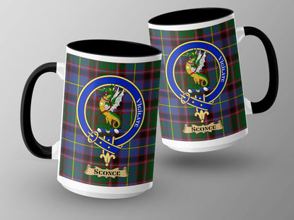 Sconce Scottish Clan Crest Tartan Design Mug - Living Stone Gifts