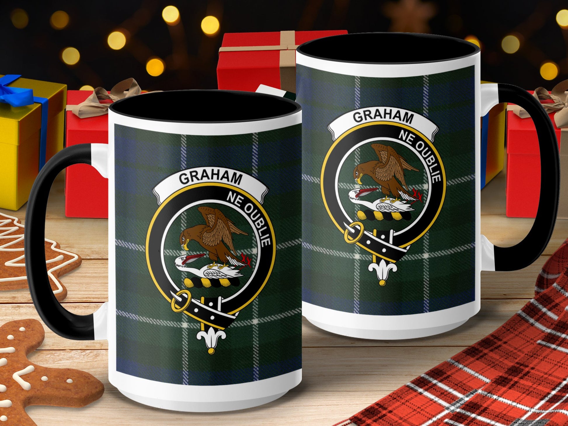 Graham Clan Scottish Tartan Crest Design Mug - Living Stone Gifts