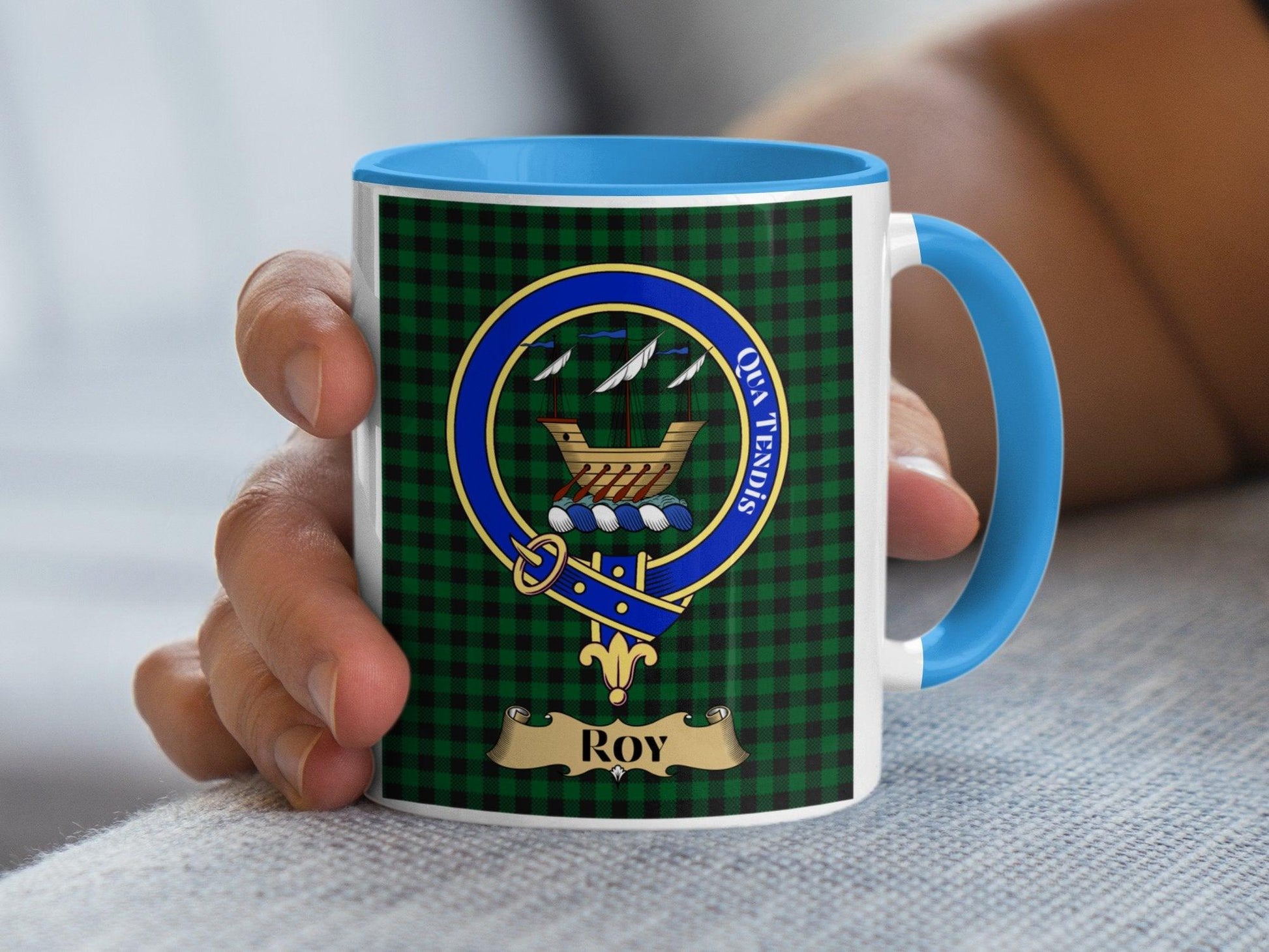 Roy Scottish Clan Crest Tartan Decorative Ceramic Mug - Living Stone Gifts