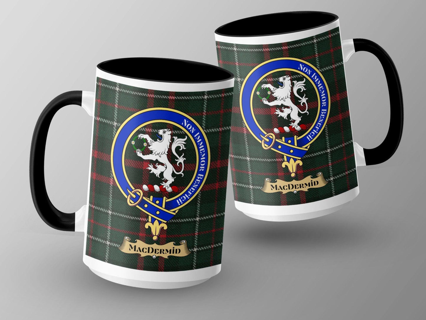 MacDermid Clan Crest Plaid Green Blue Red Decorative Mug - Living Stone Gifts