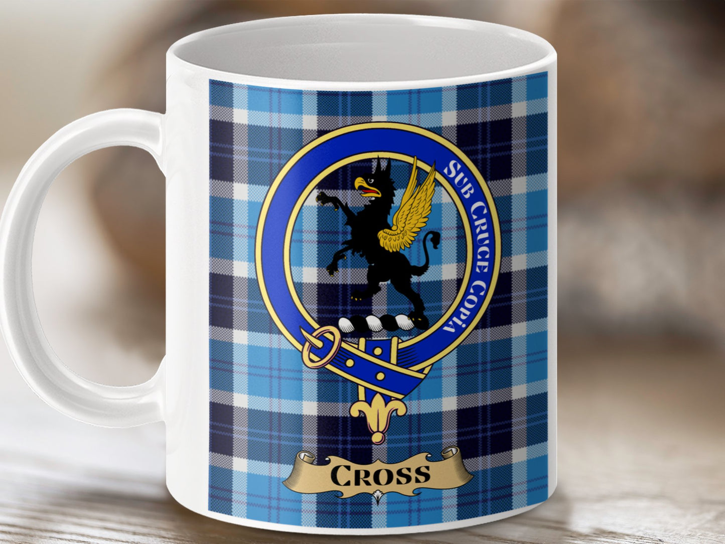 Clan Cross Scottish Tartan Crest Design Mug - Living Stone Gifts