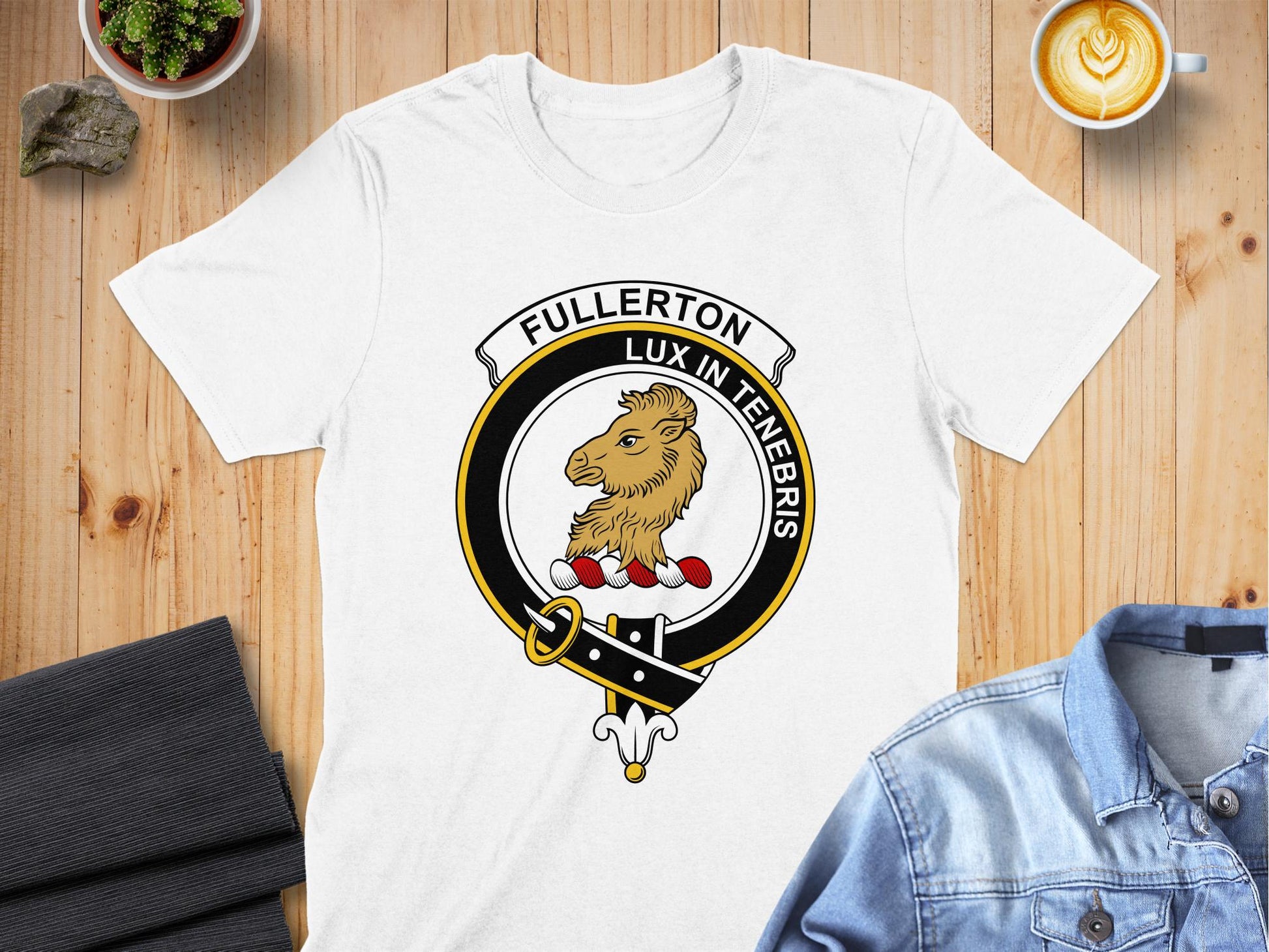 Fullerton Scottish Clan Crest Highland Games T-Shirt - Living Stone Gifts