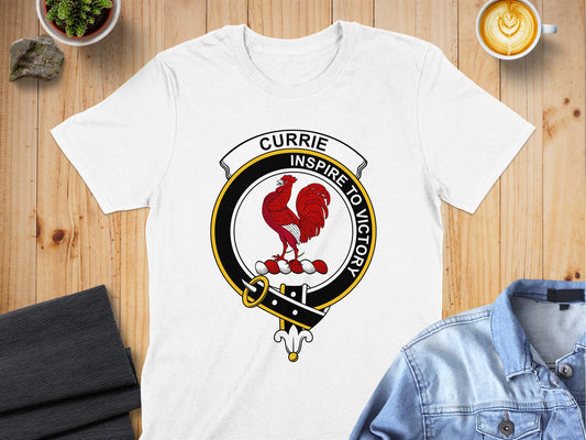 Currie Scottish Clan Crest Inspire To Victory T-Shirt - Living Stone Gifts