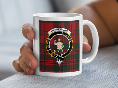Livingstone Clan Scottish Tartan Plaid Crest Mug - Living Stone Gifts