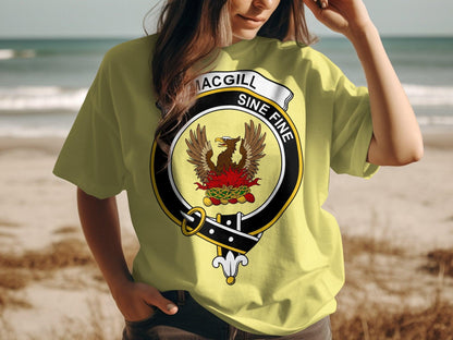 MacGill Clan Crest Sine Fine Scottish Pride T-Shirt - Living Stone Gifts