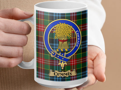 Cummin Scottish Clan Crest Tartan Mug - Living Stone Gifts