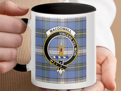 Macdowall Clan Crest Personalised Tartan Plaid Mug - Living Stone Gifts