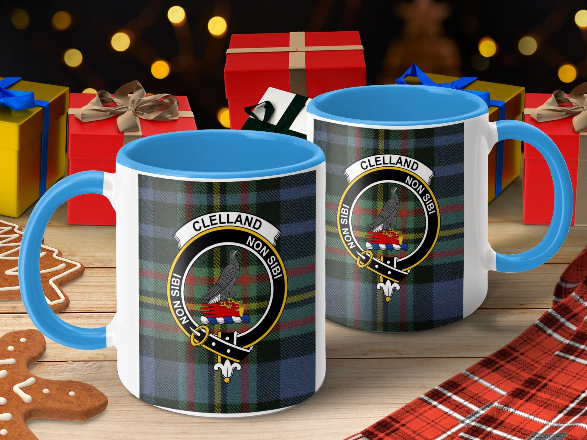Clelland Scottish Clan Crest Plaid Design Mug - Living Stone Gifts