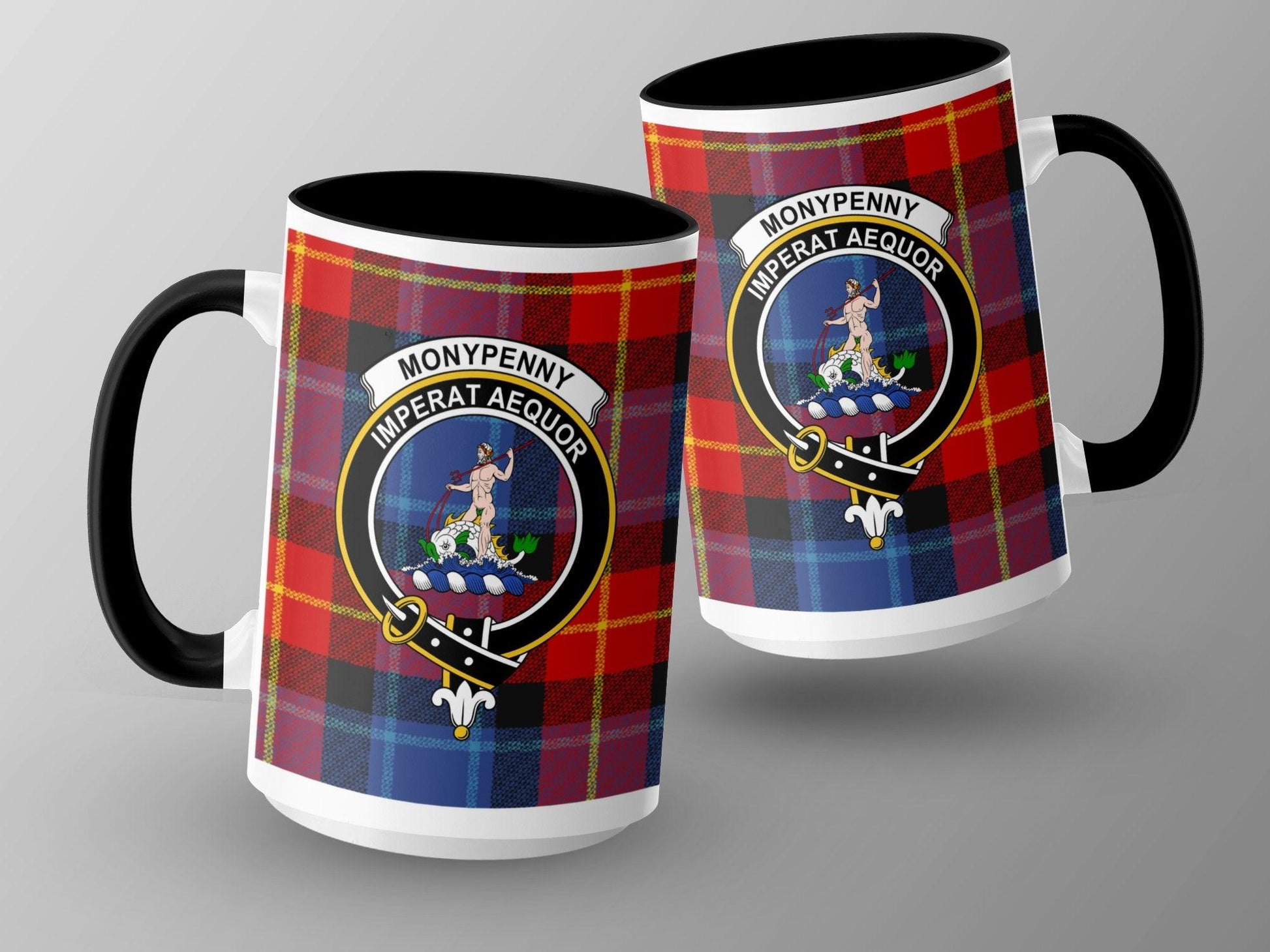Moneypenny Clan Crest Personalized Scottish Tartan Mug - Living Stone Gifts