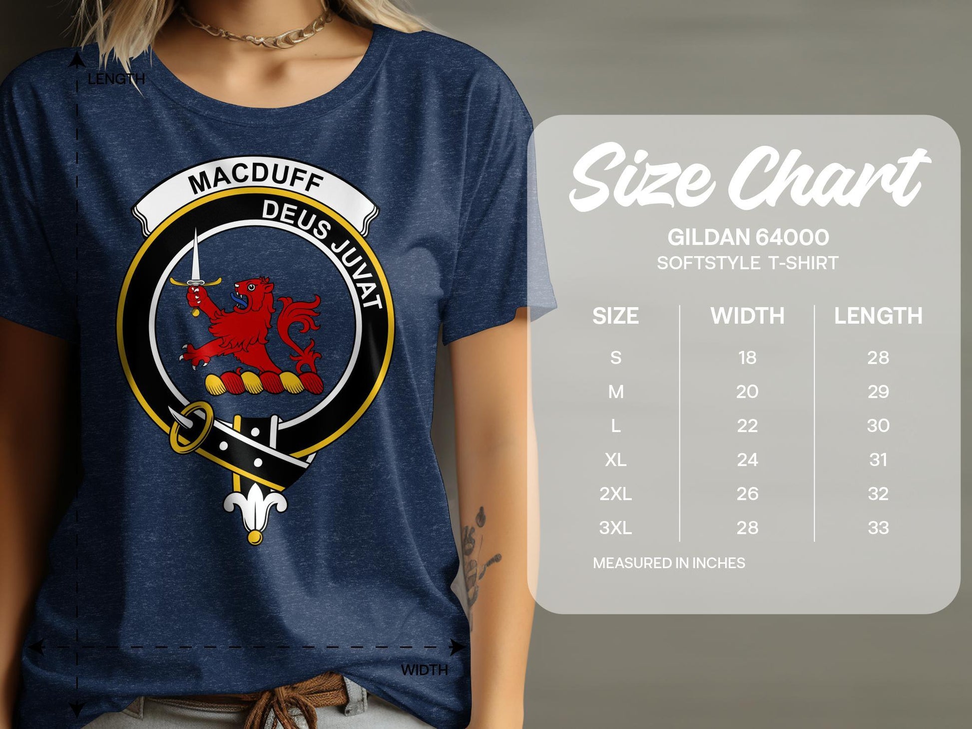 Scottish Clan MacDuff Crest Design Heritage T-Shirt - Living Stone Gifts