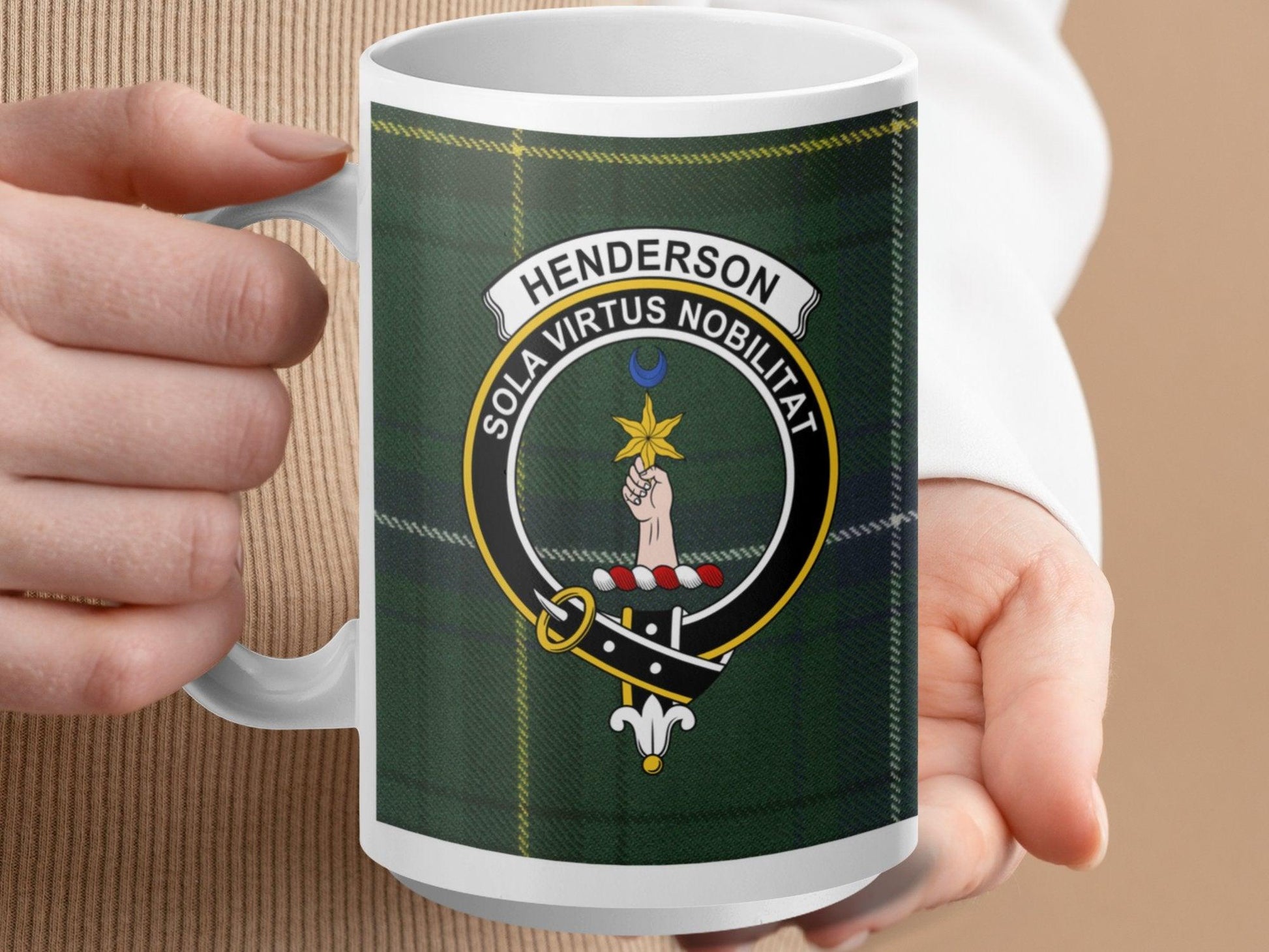 Henderson Clan Crest Tartan Plaid Mug with Scottish Pride - Living Stone Gifts