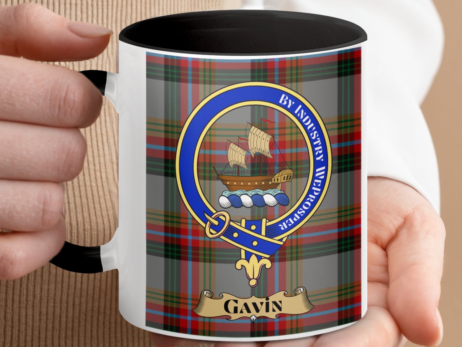 Clan MacGillivray Tartan Crest Personalized Gavin Mug - Living Stone Gifts