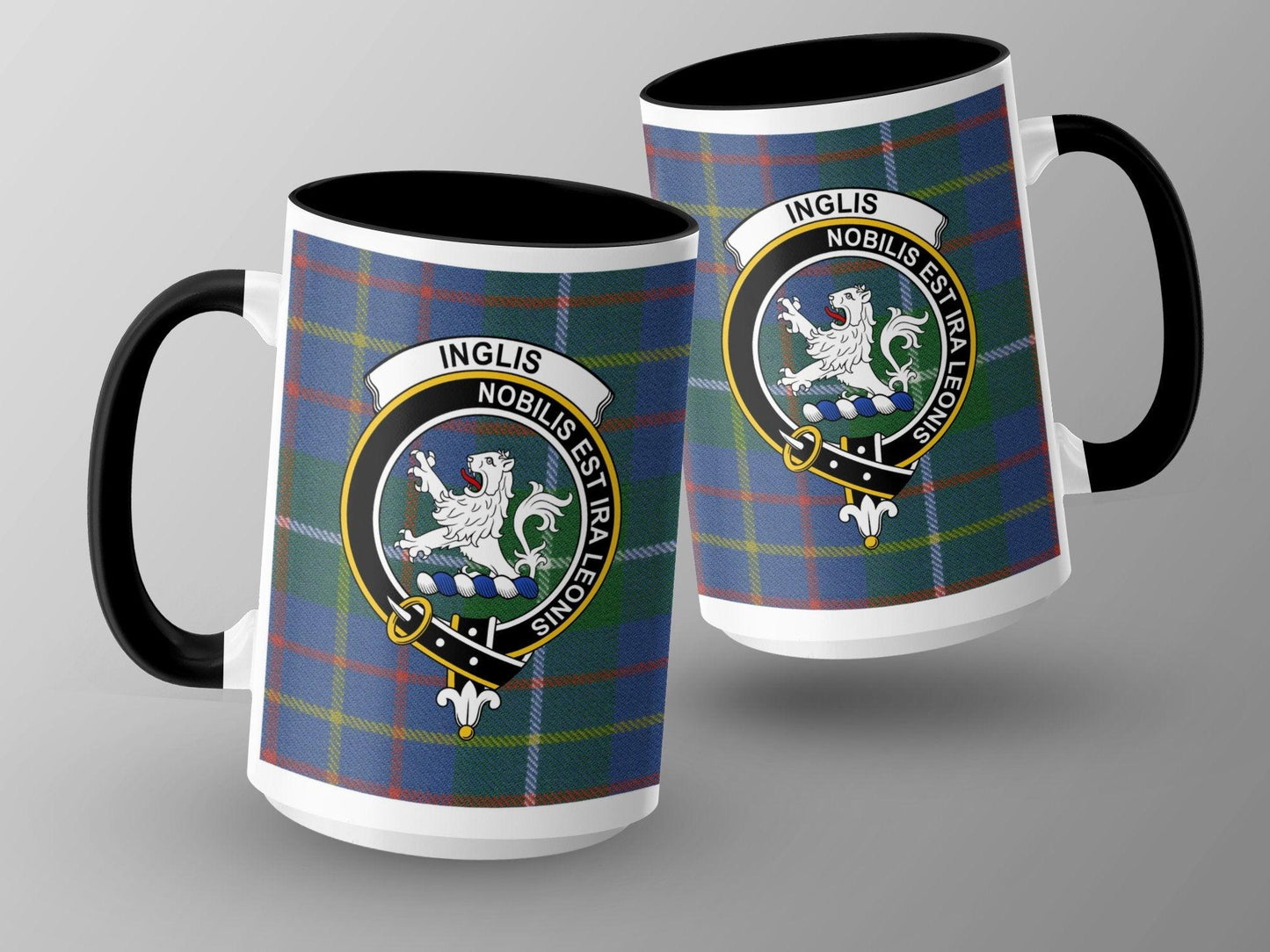 Clan Inglis Tartan Plaid Crest Design Coffee Mug - Living Stone Gifts